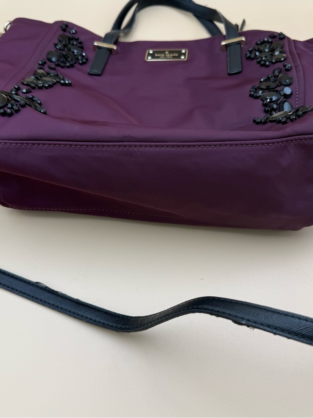 kate spade New York Purple Embellished Tote Bag w/ adjustable crossbody - Picture 3 of 7